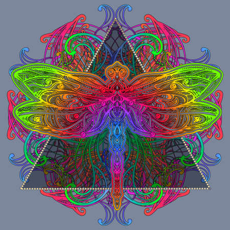 Dragonfly vector tattooのイラスト素材