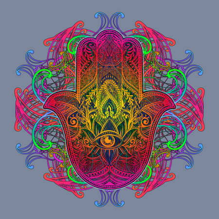 Hamsa Hand of Fatimaのイラスト素材