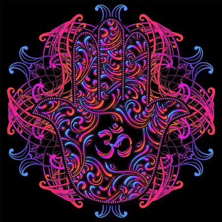Hamsa Hand of Fatimaのイラスト素材