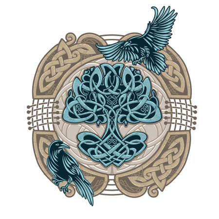 Odins Celtic Ravenのイラスト素材
