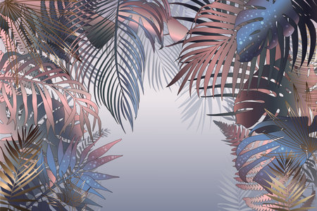 Wallpaper Tropical leavesのイラスト素材