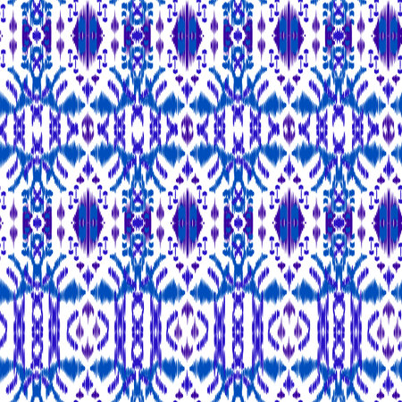Seamless Ikat Pattern. Abstract black and white background for textile design, wallpaper, surface textures.のイラスト素材