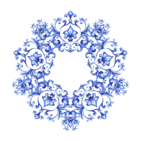 Azulejos Portuguese watercolorの写真素材