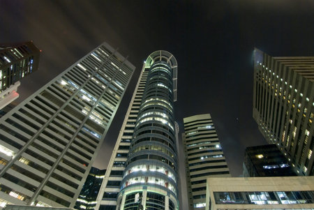  Night skyline of Singapore's business district
