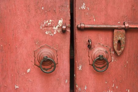 Beautiful decor lock on the doorの写真素材