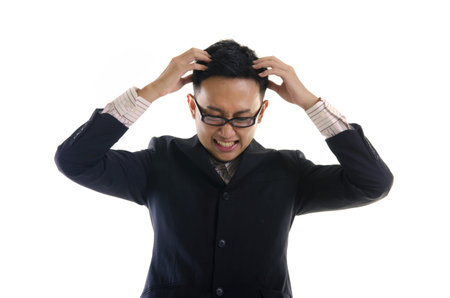 asian business man frustrated