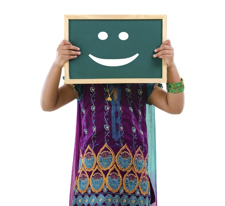 asian indian girl on doodleの写真素材