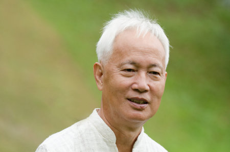 senior asian man outdoor portrait