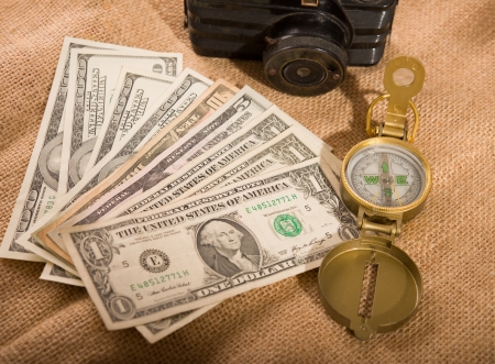 traveling with US dollarsの写真素材