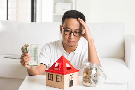 asian casual male and house loanの写真素材