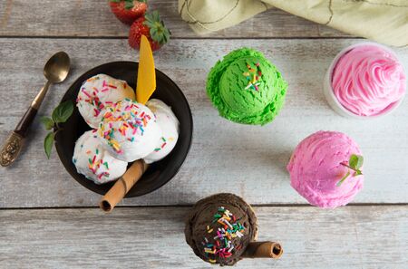 various ice creamsの写真素材