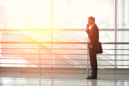 indian business man at airport terminalの写真素材