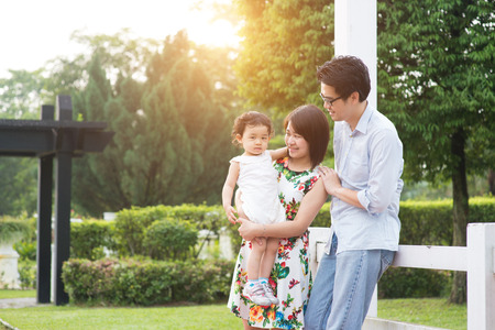 asian family outdoorの写真素材