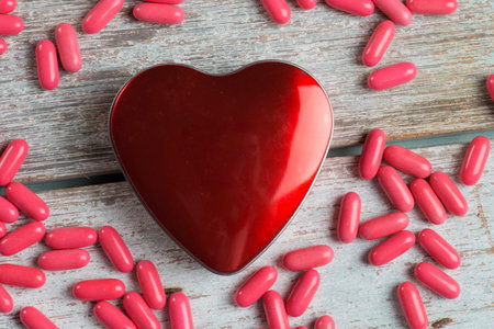 healthcare concept with stethoscope and heartの写真素材