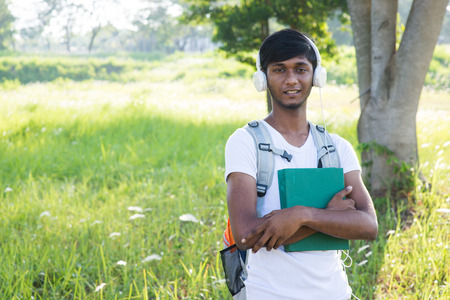 indian male college student outdoorの写真素材
