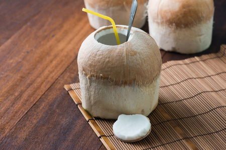 fresh coconut drinkの写真素材