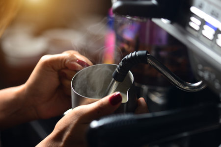barista making coffeeの写真素材