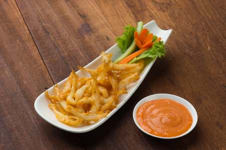 deep fried crispy fishの写真素材