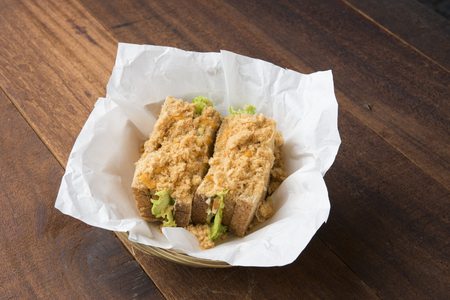 chicken floss and breadの写真素材