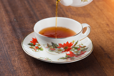 tea with teapotの写真素材