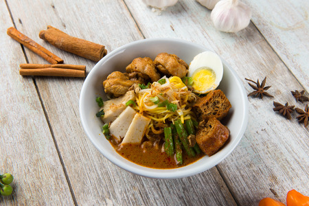 curry noodle with backgroundの写真素材