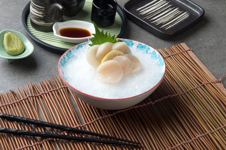 nama hotate fresh scallop shashimi sushiの写真素材