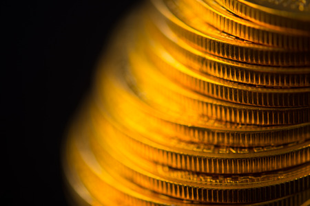 stack of bitcoinsの写真素材
