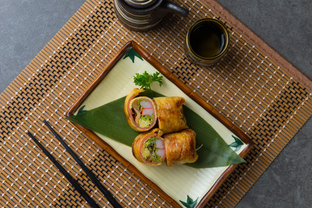 unagi yaki sushi rollの写真素材