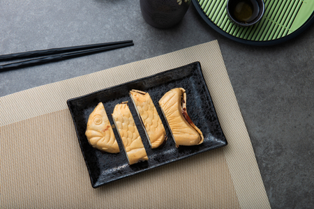 Japanese fish wafer ice creamの写真素材