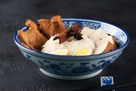 chinese braised egg and riceの写真素材