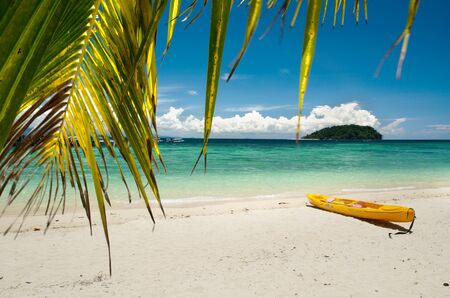  Sapi Island (Pulau Sapi) is the most visited island by tourists in Sabahの写真素材