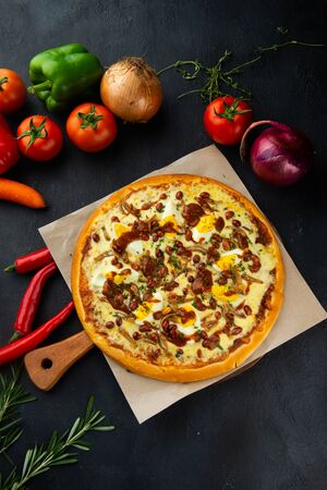 Nasi Lemak Pizza malaysia fusion dishの写真素材