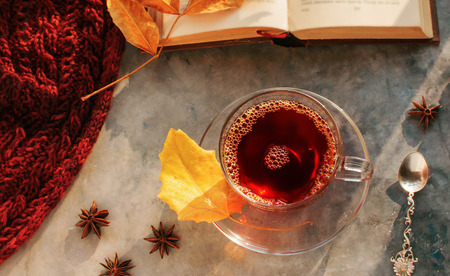  Black tea is a delicious and healthy drink. Hot tea. の写真素材