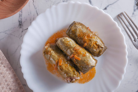 A healthy, tasty dish stuffed with rice and meat.