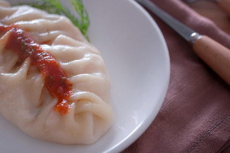 A delicious, diet dish. Steam dumplings.