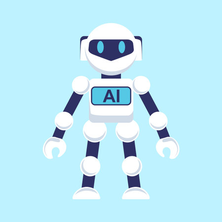 ai robot mascot character vector illustration isolated on backgroundのイラスト素材