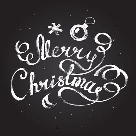 Merry Christmas. lettering Christmas and New Year holiday calligraphy isolated on the background.のイラスト素材