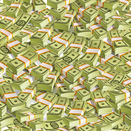 Seamless pattern with honey. Packing in bundles of bank notes on white background.のイラスト素材