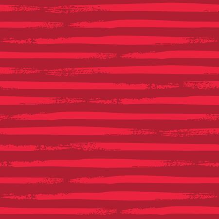 Seamless striped pattern with red horizontal lines. Hand drawn background. Abstract color texture.のイラスト素材