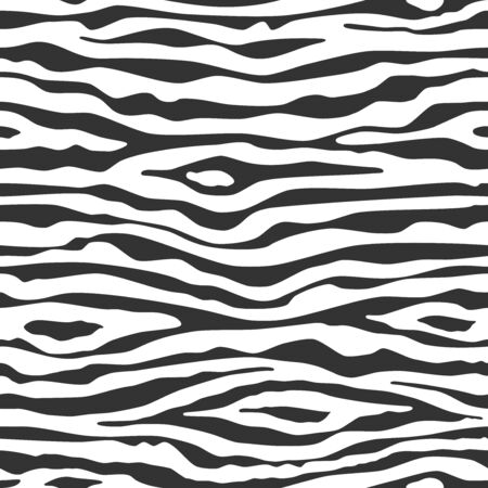 Abstract seamless pattern with linear waves. Endless stylish texture. Black and white background.のイラスト素材