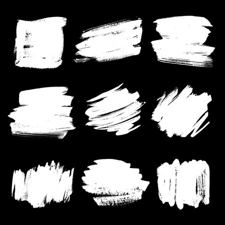 Collection of chalked grunge vector hand drawn banners Artistic design elements, boxes, frames for text. abstract white background.のイラスト素材