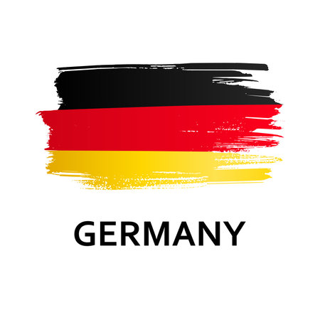Flag of Germany isolated on white background. hand-drawn illustration.のイラスト素材