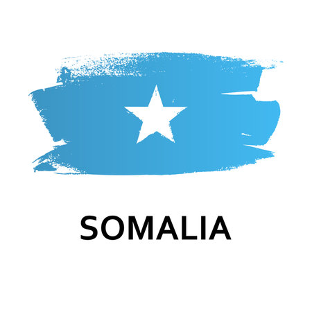 National symbols - flag of Somalia isolated on white background. hand-drawn illustration. flat style.のイラスト素材