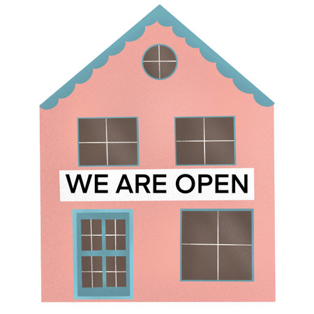 open shop or market place after quarantine. small business mockup. local shop or cafe open template....