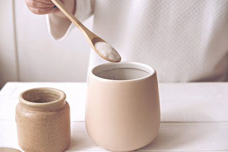 making dalgona coffee. Step 4, step by step visual instruction how to make korean trendy fluffy...