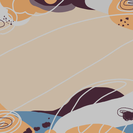 set of earthy tones backgrounds, blue and brown ivory palette, modern simple shapes. square size. template for book or album cover, invitation or social media postの写真素材