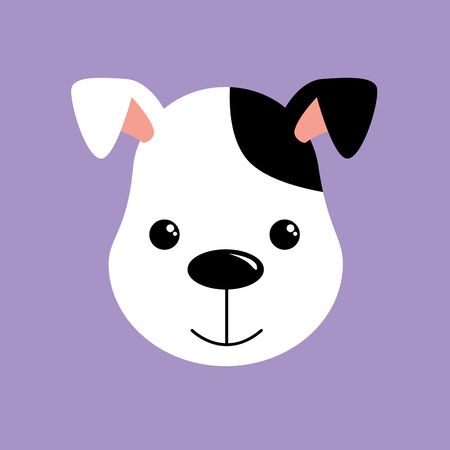 cute dog vector illustration. white and black puppyのイラスト素材