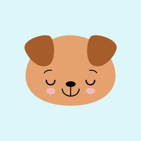 Cartoon cute sleeping puppy, drawing for kids. Vector illustration. Flat style dogのイラスト素材