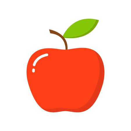 Apple. Red apple vector illustration. Fruit icon. Flat styleのイラスト素材