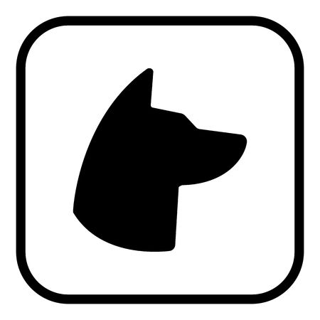 Dog Symbol Icon Square Flat Vector Art Design Color Circle. logoのイラスト素材